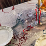 Cherubs & Reindeer Linen Tablecloth