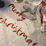 Christmas Feast Linen Tablecloth