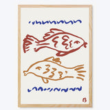 Two Fish in Red & Blue