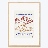 Two Fish in Red & Blue
