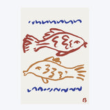 Two Fish in Red & Blue