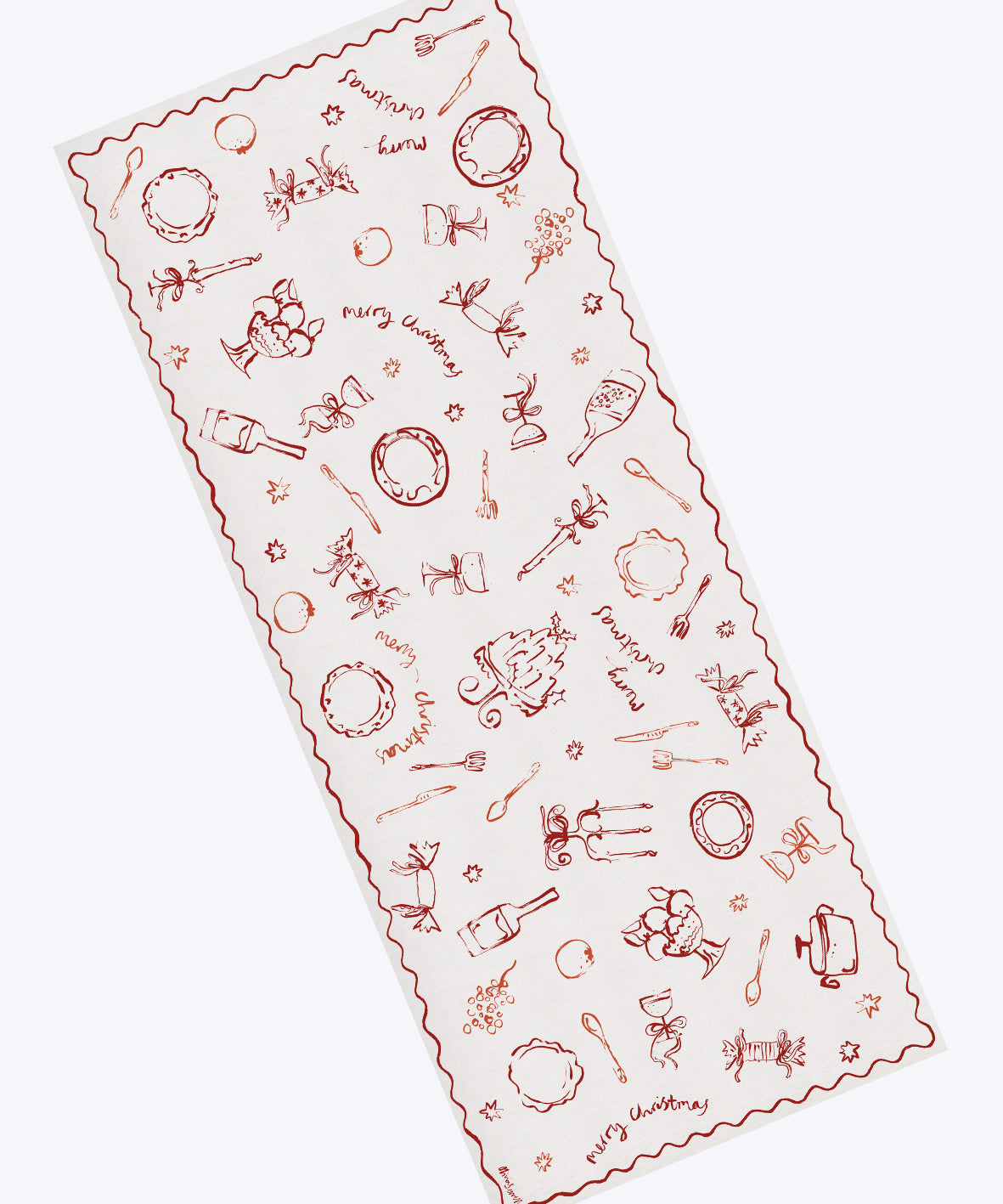 Christmas Feast Linen Tablecloth