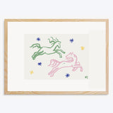 Pink & Green Horses